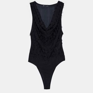 New Zara Sleeveless bodysuit with flowy neckline
